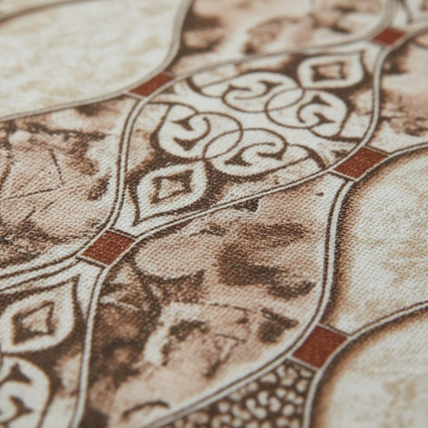 Prisello Super Soft Poly Cotton Fitted Bedsheet for King Size Bed 72x78x8 | Premium Elastic Fitted Bedsheet with Elegant Brown Diamond Pattern Design - Prisello