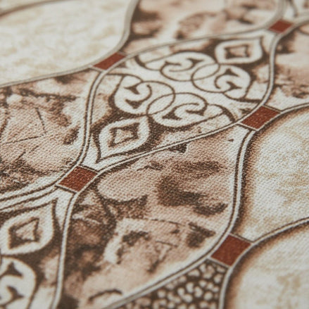 Prisello Super Soft Poly Cotton Fitted Bedsheet for King Size Bed 72x78x8 | Premium Elastic Fitted Bedsheet with Elegant Brown Diamond Pattern Design - Prisello