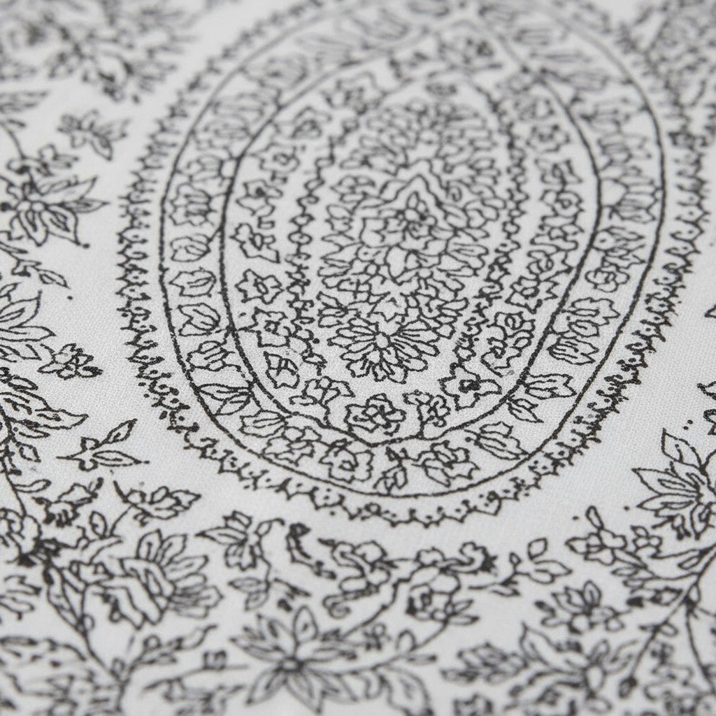 Prisello Super Soft Poly Cotton Fitted Bedsheet for King Size Bed 72x78x8 | Premium Elastic Fitted Bedsheet with Elegant Paisley Floral Print - Prisello