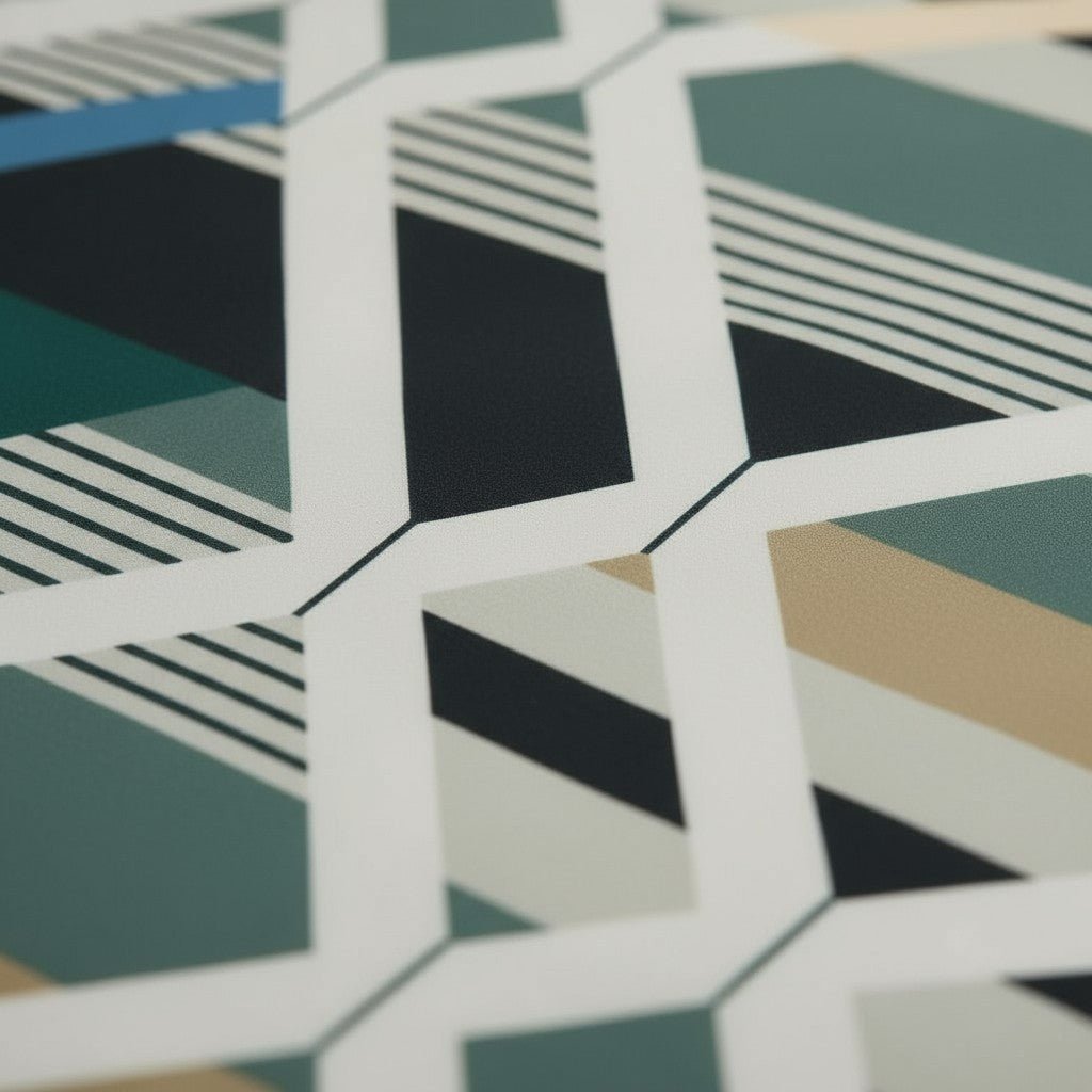 Prisello Super Soft Poly Cotton Fitted Bedsheet for King Size Bed 72x78x8 | Premium Elastic Fitted Bedsheet with Modern Geometric Pattern Design - Prisello