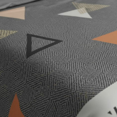 Prisello Super Soft Poly Cotton Fitted Bedsheet for King Size Bed 72x78x8 | Premium Elastic Fitted Bedsheet with Purple Triangle Geometric Design - Prisello